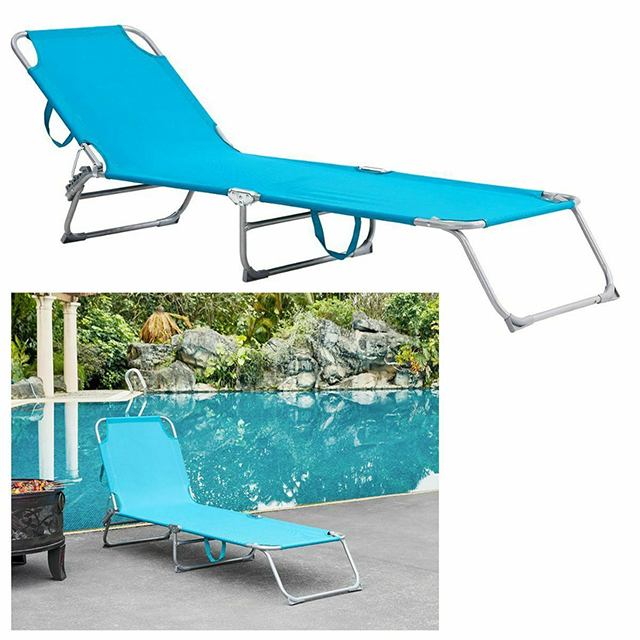 Garden Reclining Beach Lounger Sun Lounger Folding Chair Bed Rocker