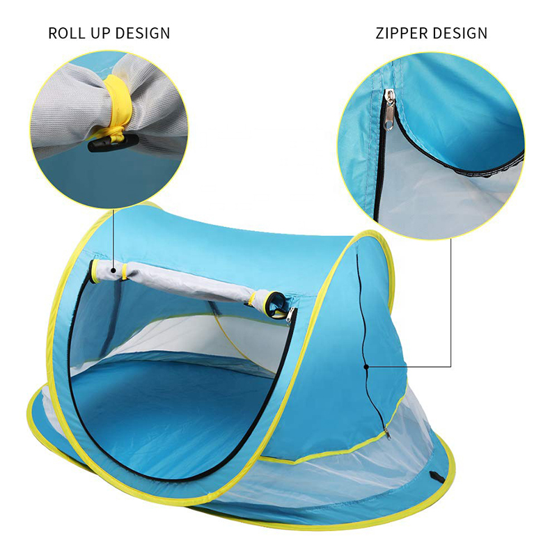 Pop Up Blue Foldable Baby Peapod Beach Tent Travel Bed UPF 50 Sun Shelters Buy baby travel bed