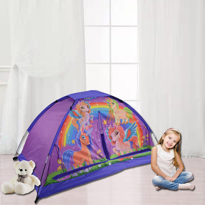 New Design Purple Unicorn Kids Bed Tent Dream Tent Playhouse For Girls